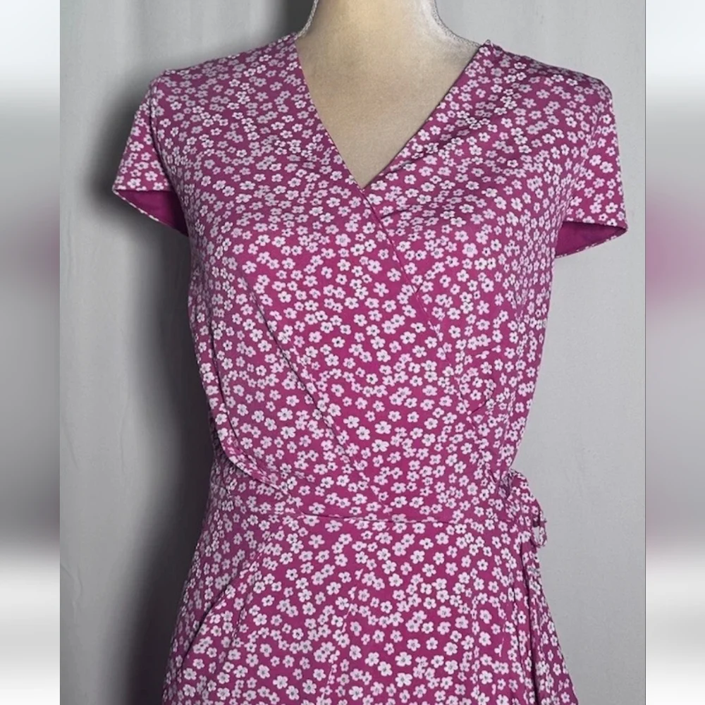 Jessica Howard Pink & White Faux Wrap Dress - Size 8 NWT